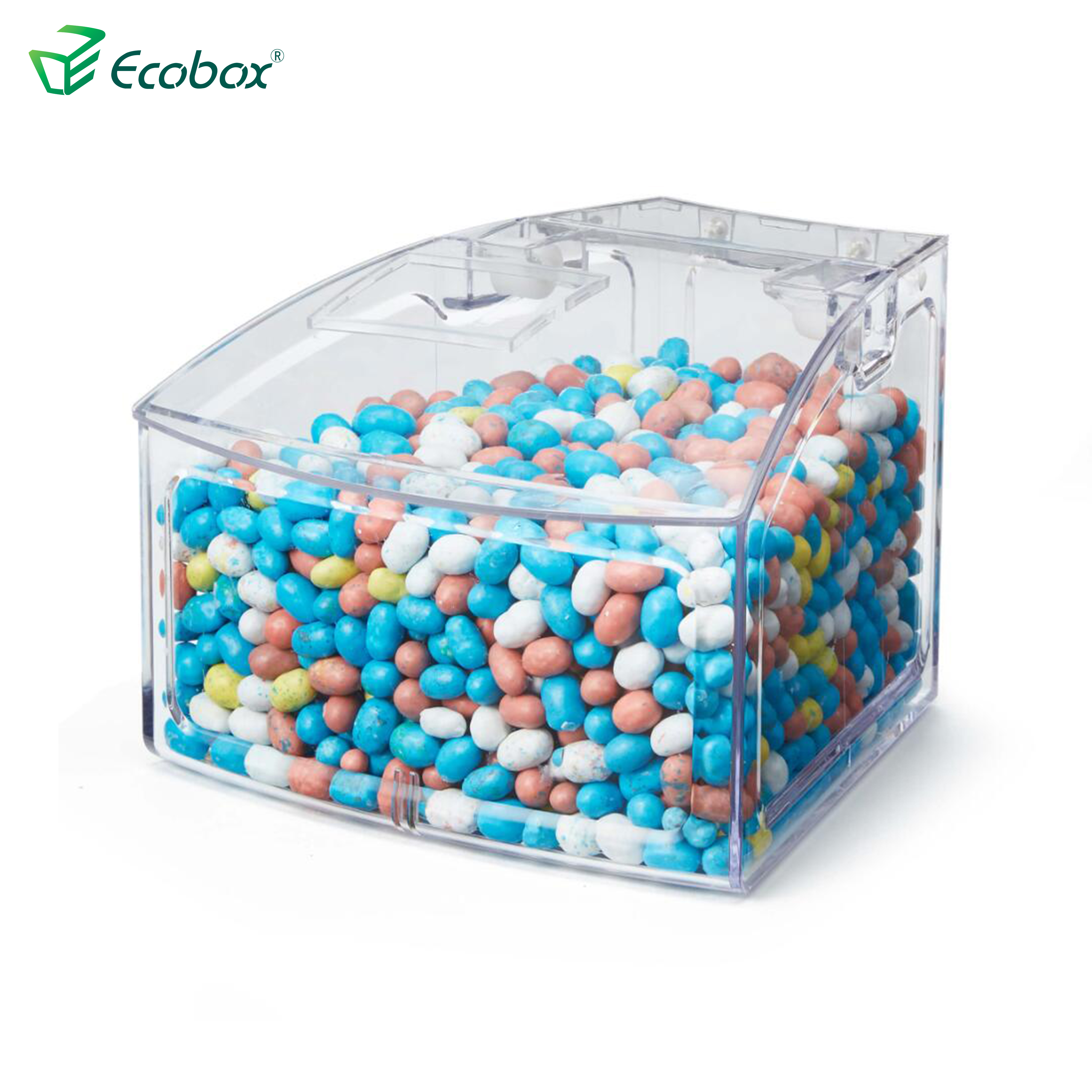 Ecobox SPH-010 Caixote de alimentos a granel pequeno em forma de arco para prateleira de supermercado