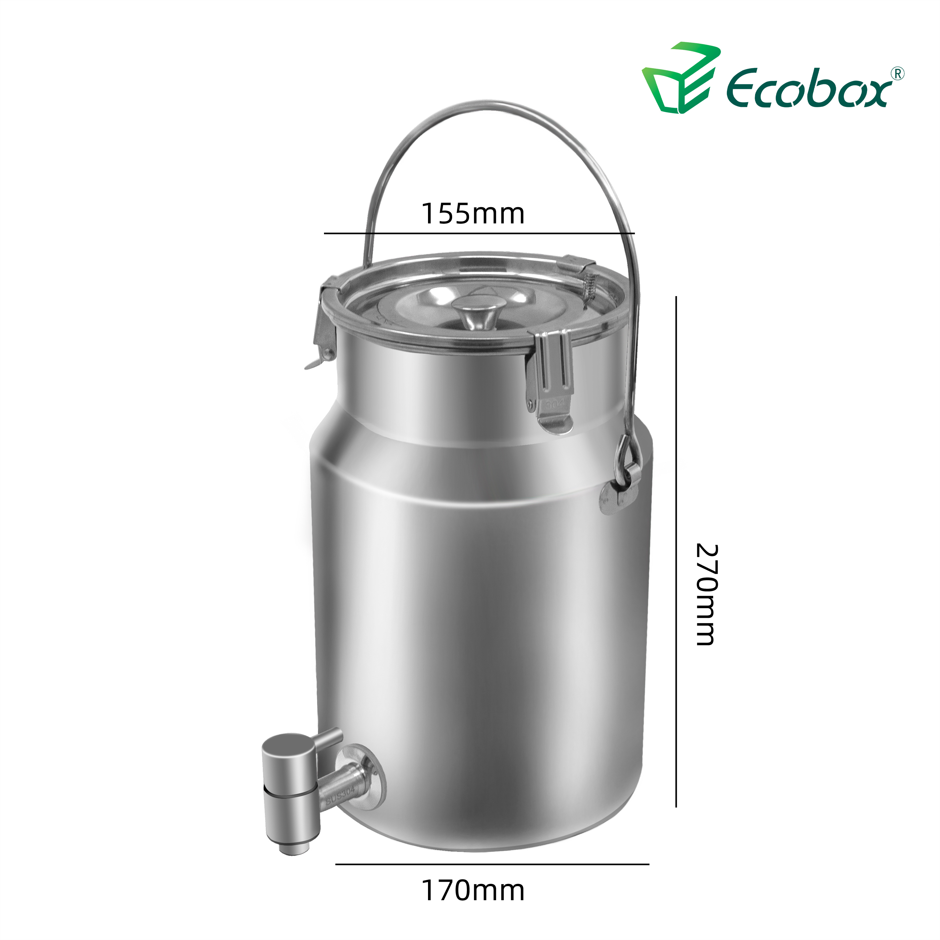 Recipiente dispensador de tambor líquido de óleo de qualidade alimentar ecobox para lojas zerowaste