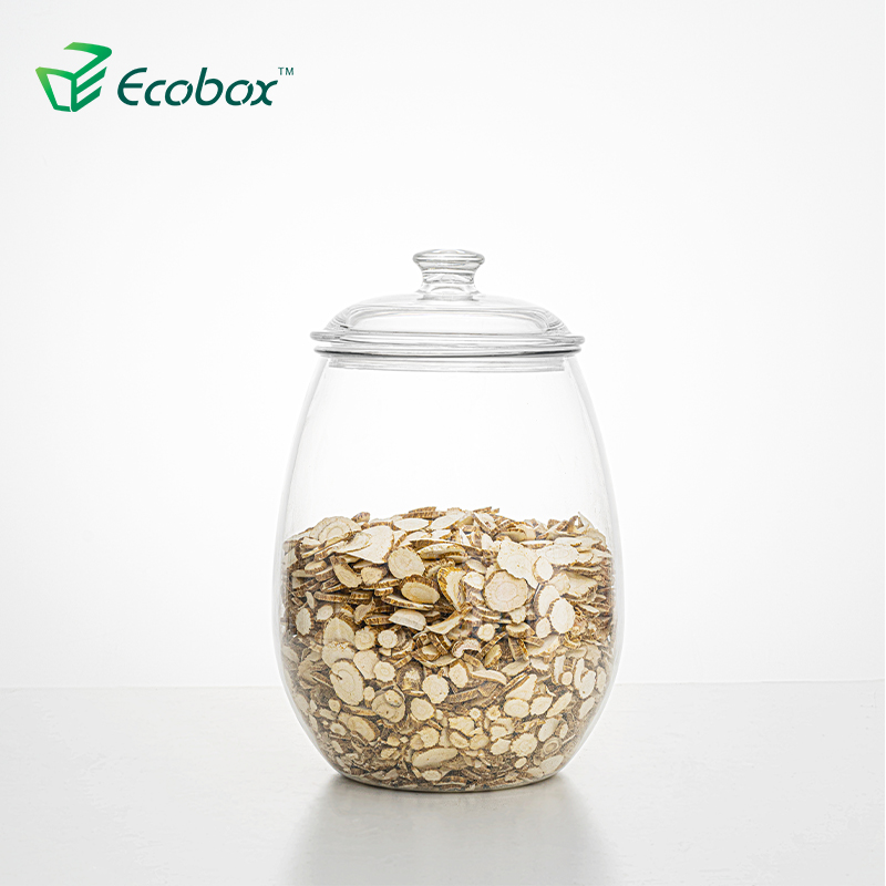 Ecobox SPH-FB220 pote de doces redondo hermético tanque de ervas de ervas pode nozes caixa de armazenamento
