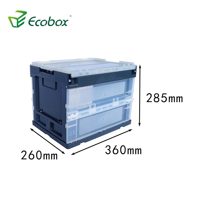Caixa móvel de caixa de plástico de armazenamento dobrável ecobox com tampa